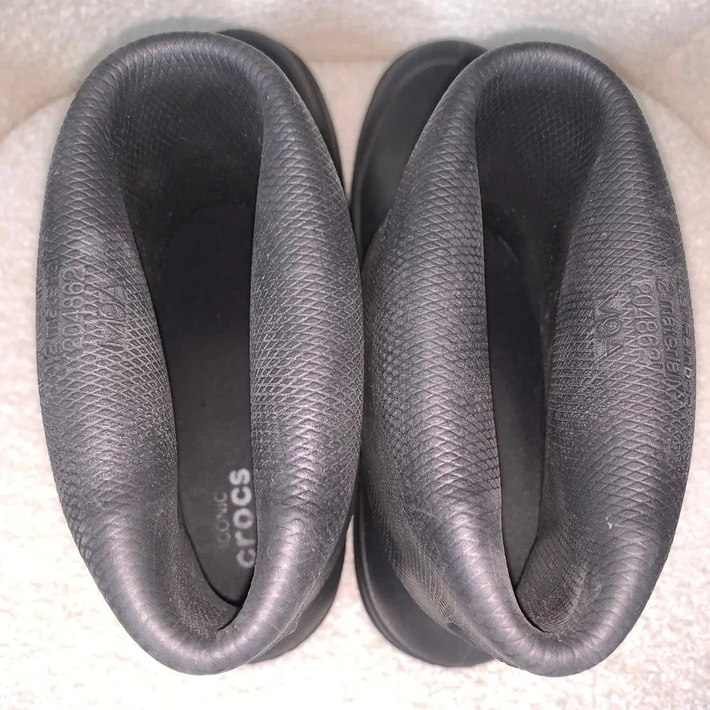 Crocs Allcast Rain Boots Black Mens 9 Rubber Waterproof Slip On Pull On Rainboot